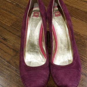 Elaine Turner Purple Suede Wedges